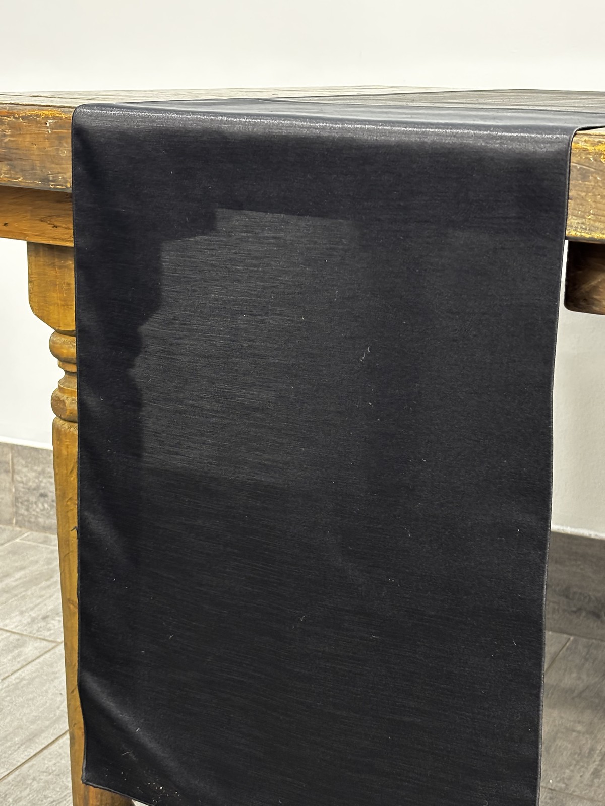 Shantung Black table runner